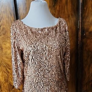 Elegant Sequin Long Sleeve Dress